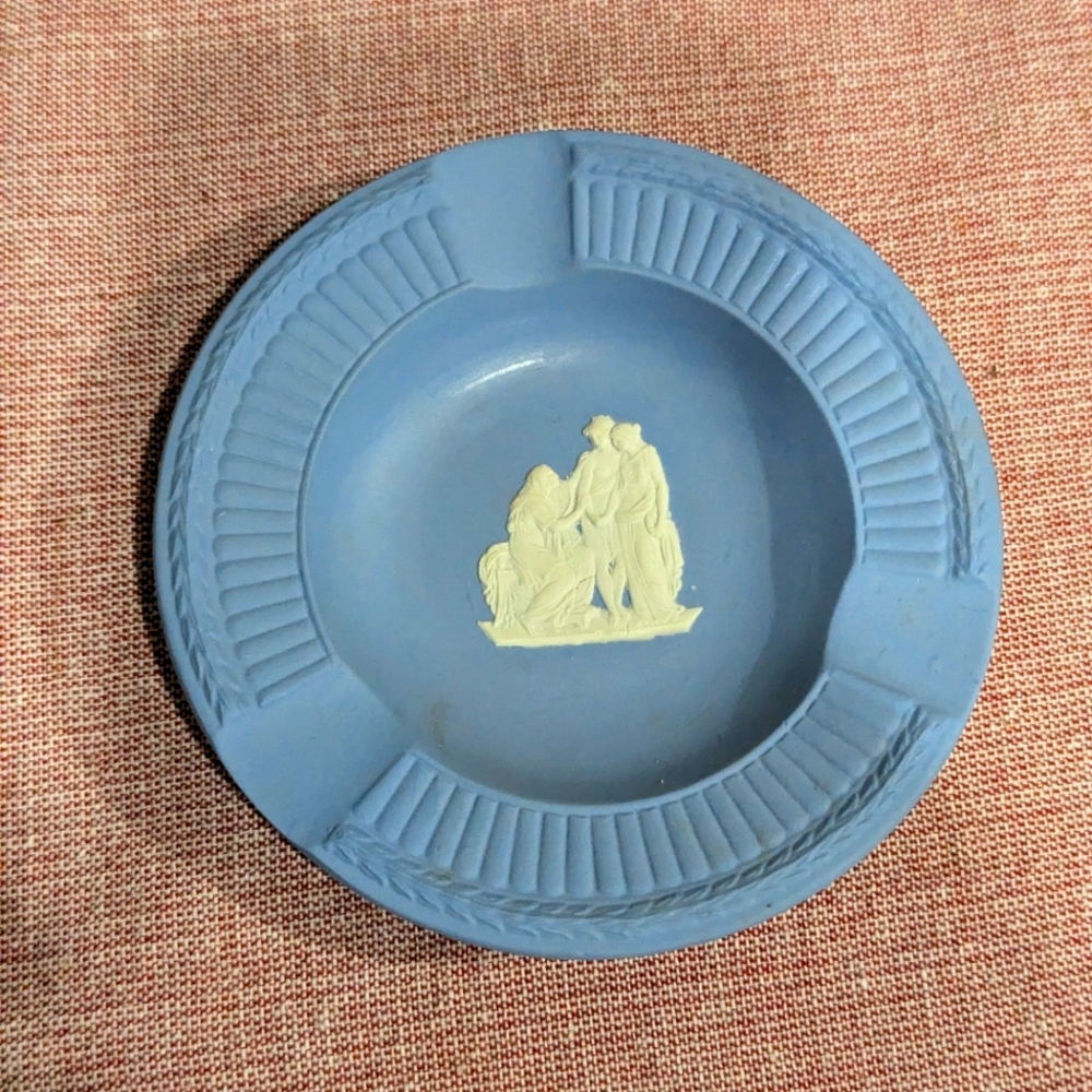 Vintage Wedgwood blue Jasper Ware ashtray